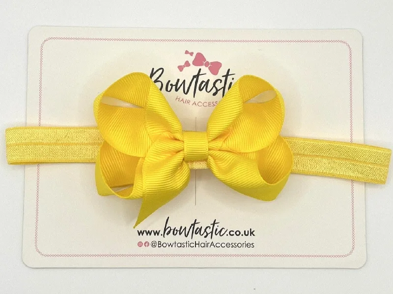 statement hair accessories for evening wear-3.5 Inch Baby Headband - Daffodil