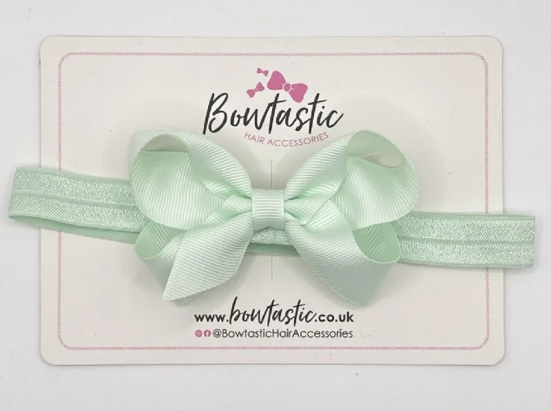 trendy satin hair ties for thick hair-3.5 Inch Baby Headband - Ice Mint