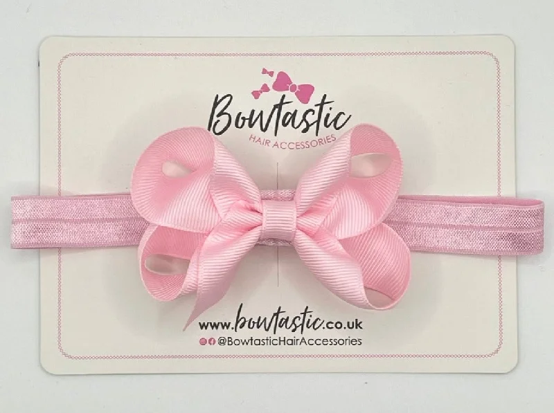 oversized hair clips for thick hair-3.5 Inch Baby Headband - Pearl Pink