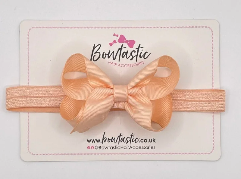 unique braided hairbands for boho looks-3.5 Inch Baby Headband - Petal Peach