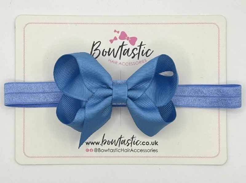 velvet hair accessories for festive outfits-3.5 Inch Baby Headband - Porcelain Blue