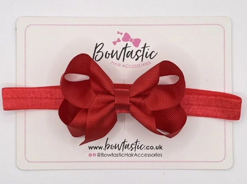 bold hairbands for statement looks-3.5 Inch Baby Headband - Red