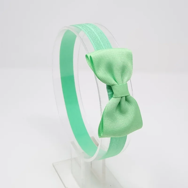 metallic headbands for sleek styles-3 Inch Baby Headband - Mint Green