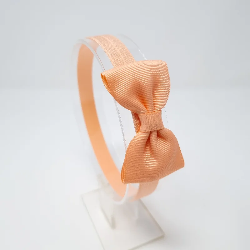 satin hair ties for fine hair-3 Inch Baby Headband - Peach