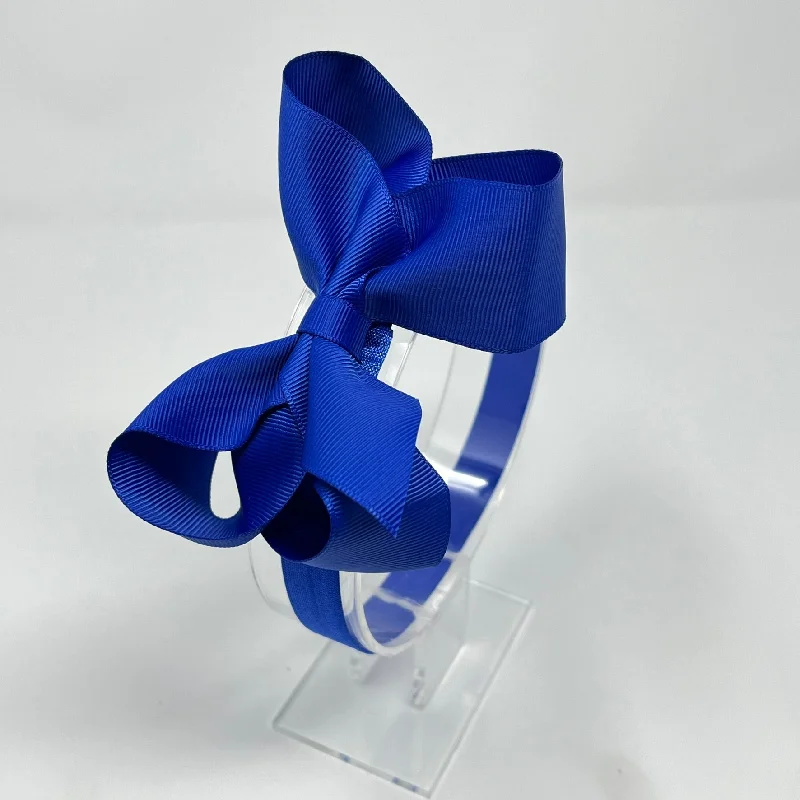 glittery headbands for special occasions-4.5 Inch Baby Headband - Cobalt