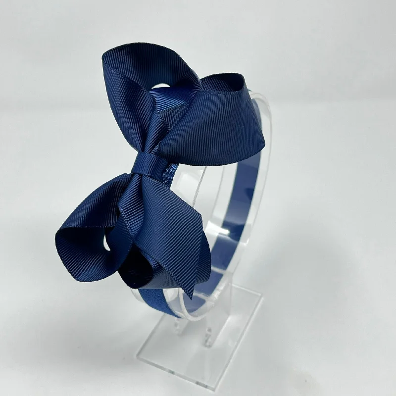 soft velvet hairbands for luxurious style-4.5 Inch Baby Headband - Navy