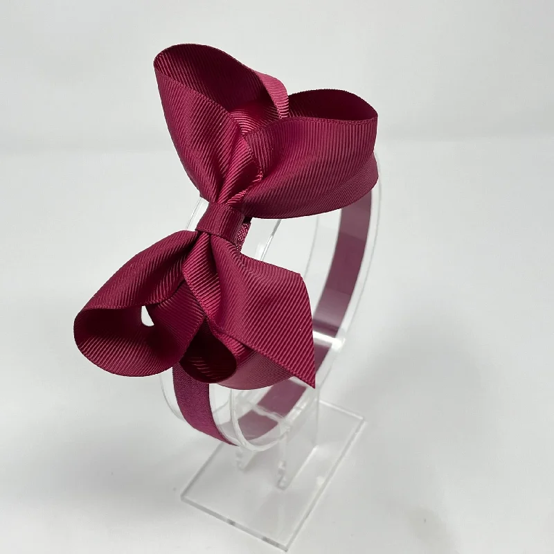 floral hair accessories for spring fashion-4.5 Inch Baby Headband - Wine