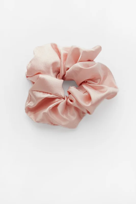 fashionable clips for wedding hair-Cindy Scrunchie Pink