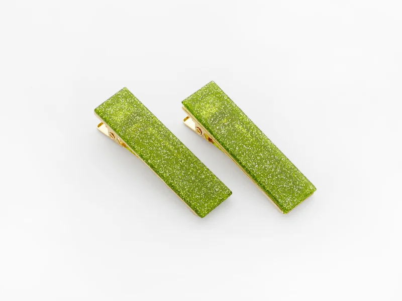 hairbands for girls with thick hair-Clementine Clips Green