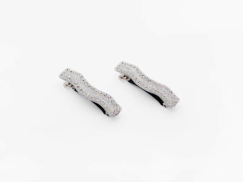 fun hair accessories for summer festivals-Gretel Clips Silver