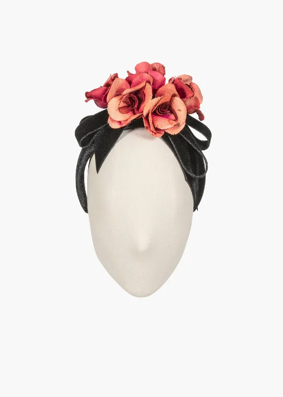 retro hair accessories for vintage style-Jennifer Behr x New York Vintage Eliza Headpiece -- Black Rose