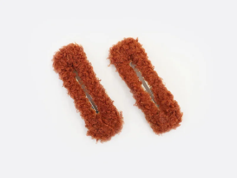 fancy hairpins for evening dresses-Joline Clip in Rust