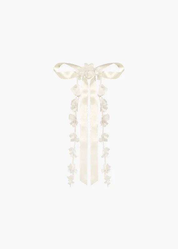 fun hairbands for kids’ hairdos-Juliet Bow Barrette -- Cream