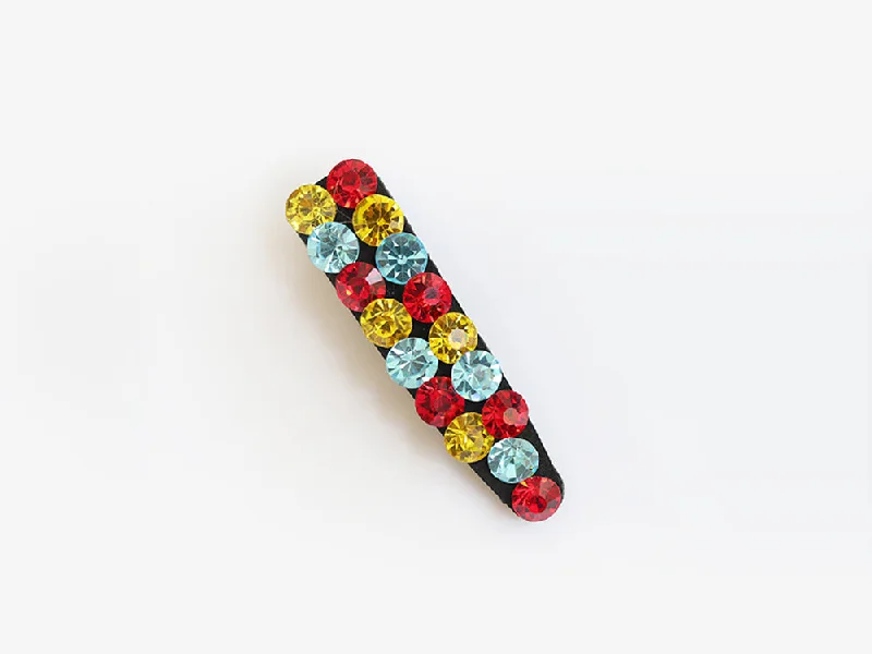 sparkling bobby pins for formal events-Monique Clip in Blue Yellow Red