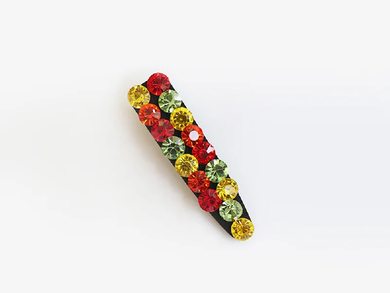 elegant wedding hairpins for brides-Monique Clip in Green Yellow Red