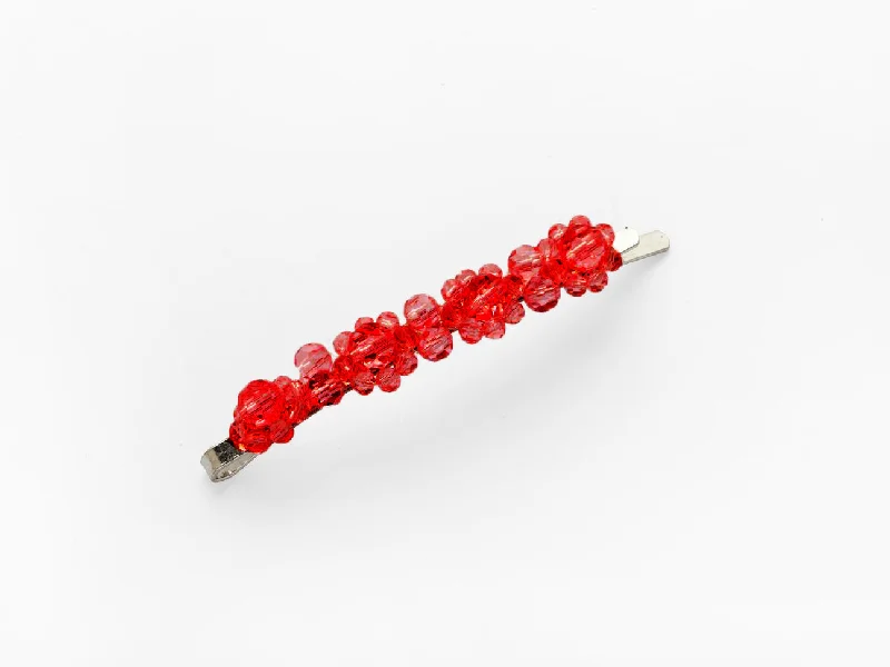 fun pom-pom hairbands for kids’ parties-Naomi Clip in Red