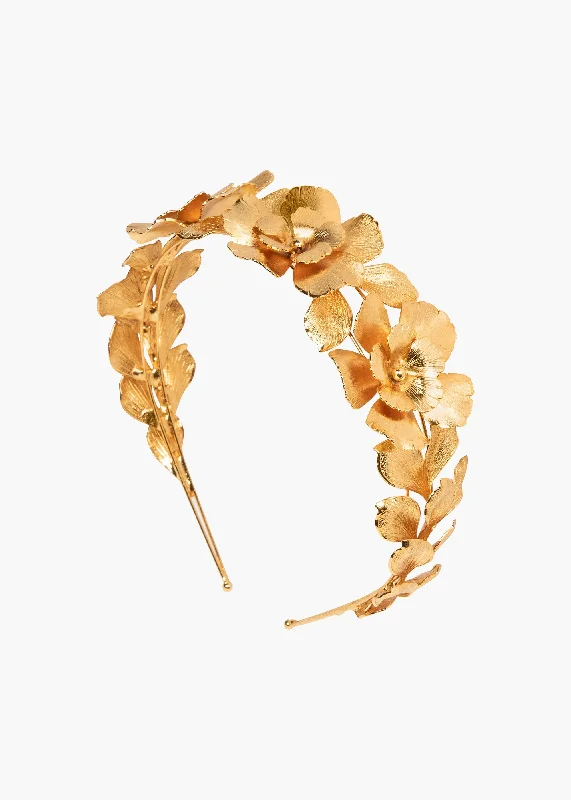 boho chic headbands for outdoor weddings-Rowena Headband -- Gold