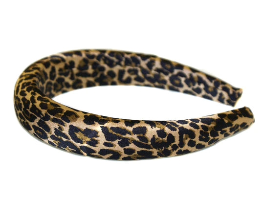 stylish satin hairpins for everyday use-Satin Padded Alice Band - Leopard