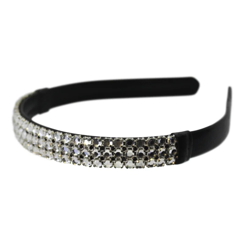 colorful rhinestone headbands for party wear-Wardani Italian Leather & Crystal Headband