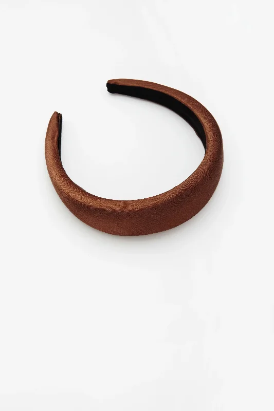 satin hairbands for everyday chic-Zoe Headband Brown