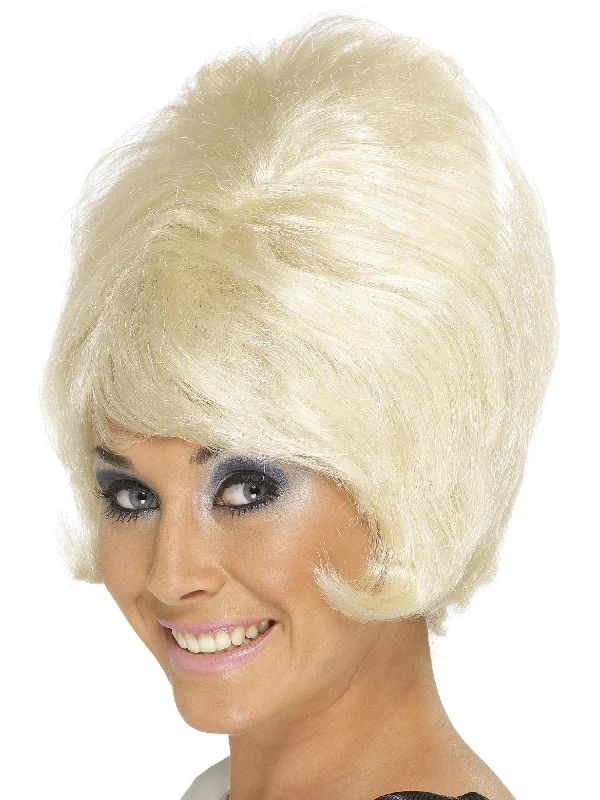 vibrant wigs for bold personality-60s Beehive Wig, Blonde