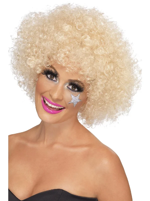 wigs for a fresh, new look-70s Funky Afro Wig, Blonde