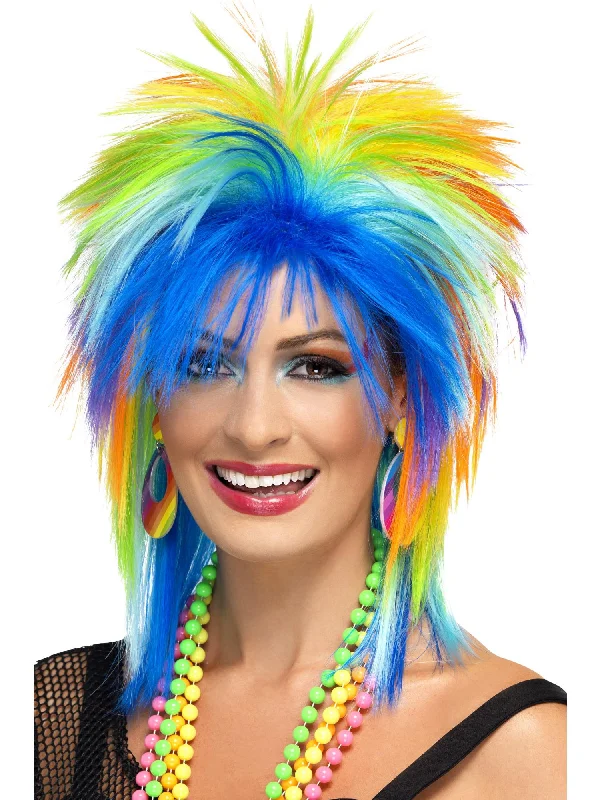 wigs for casual, laid-back styling-80s Rainbow Punk Wig