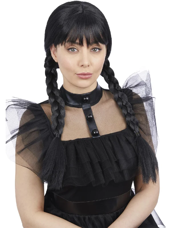 vibrant wigs for bold personality-Adults Gothic Schoolgirl Wig