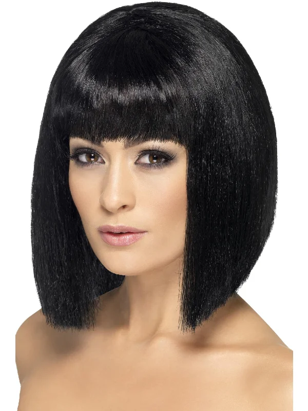 sleek, straight wigs for professional looks-Coquette Wig, Black