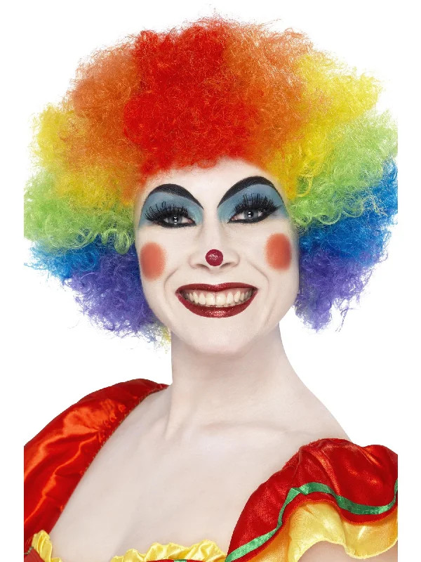 wigs for curly textures with volume-Crazy Clown Wig, Rainbow