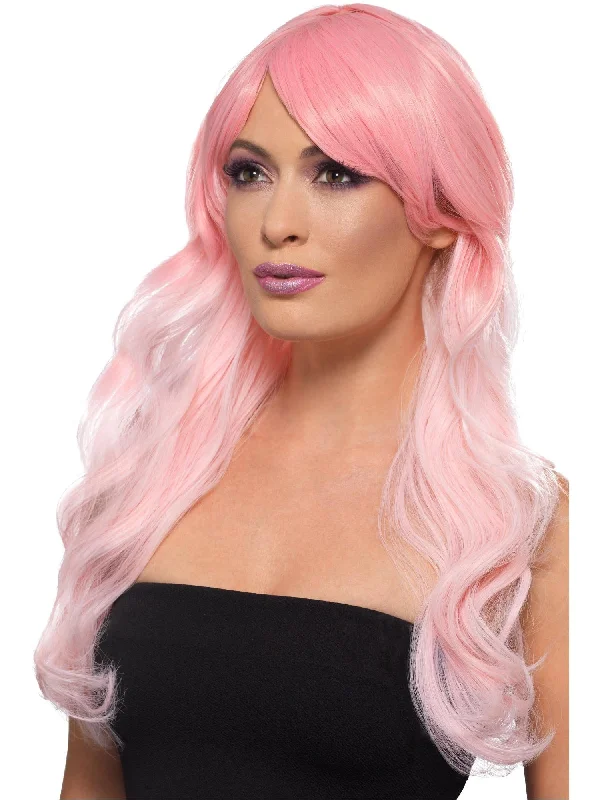 wigs for effortless, natural curls-Fashion Ombre Wig, Pink