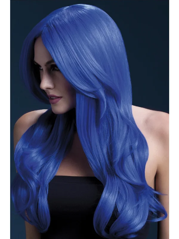 glamorous wigs for red carpet events-Fever Khloe Wig, Neon Blue