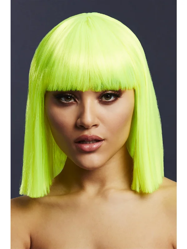 high-fashion wigs for bold statements-Fever Lola Wig, Neon Lime