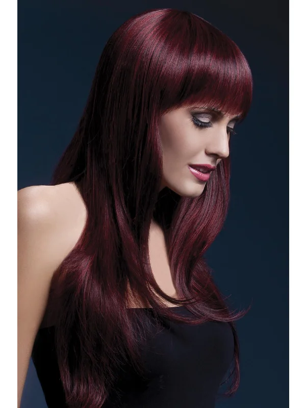 premium wigs for special events-Fever Sienna Wig, Black Cherry