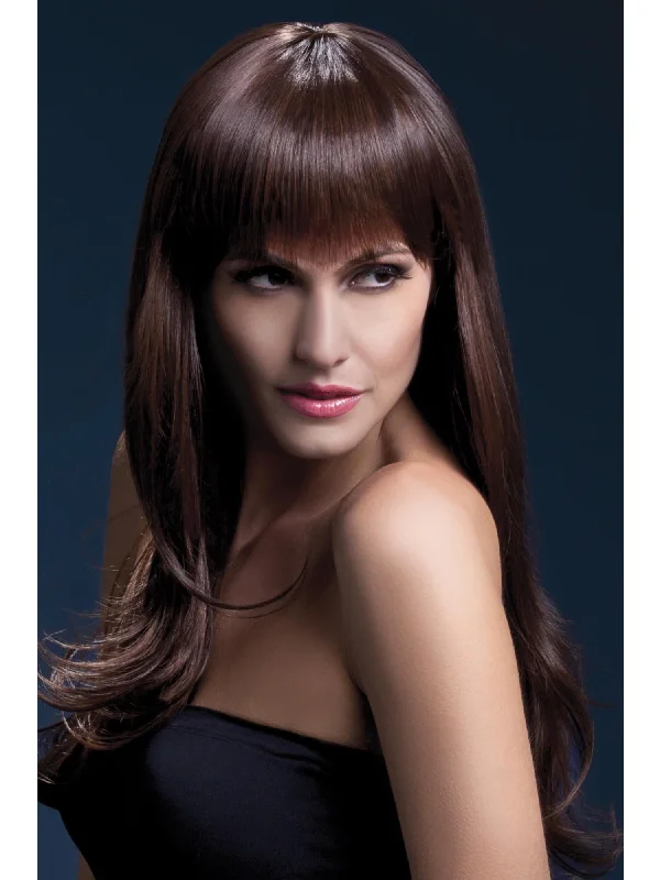 wigs for adding volume to thin hair-Fever Sienna Wig, Brown