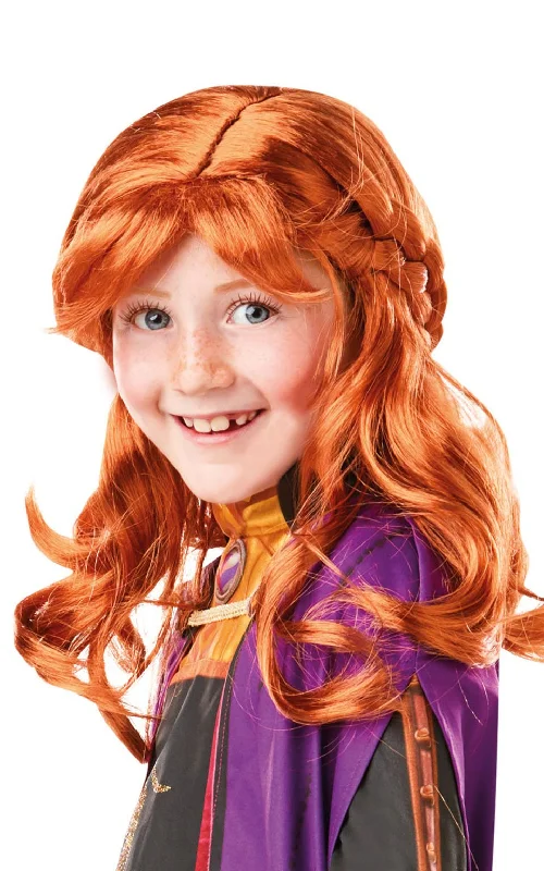 trendy wigs for bold fashion statements-Girls Frozen 2 Anna Wig