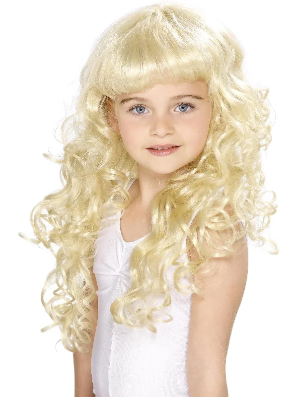 glamorous blonde wigs for stylish looks-Girl's Princess Wig