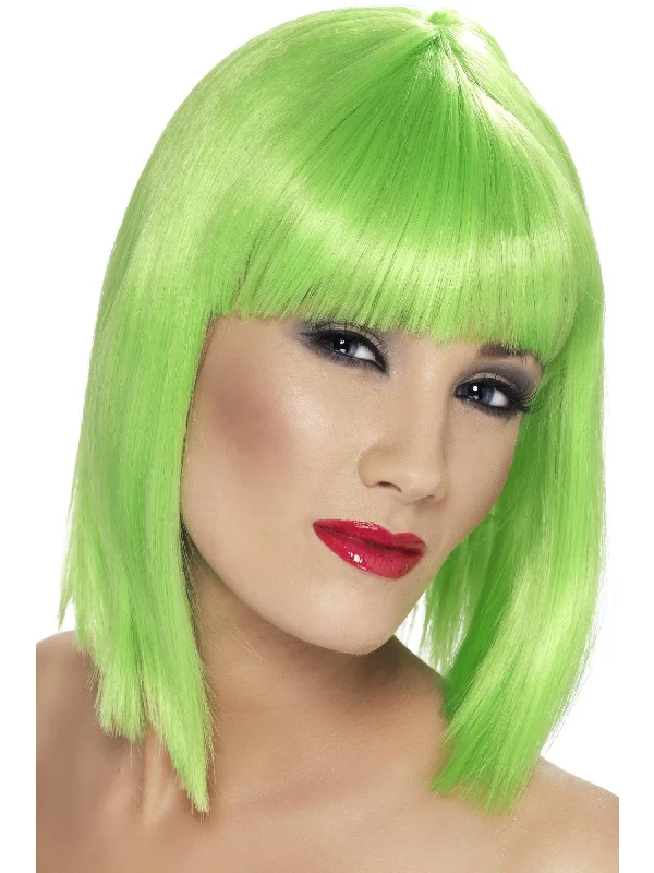 natural curls wigs for bold personality-Glam Wig, Neon Green