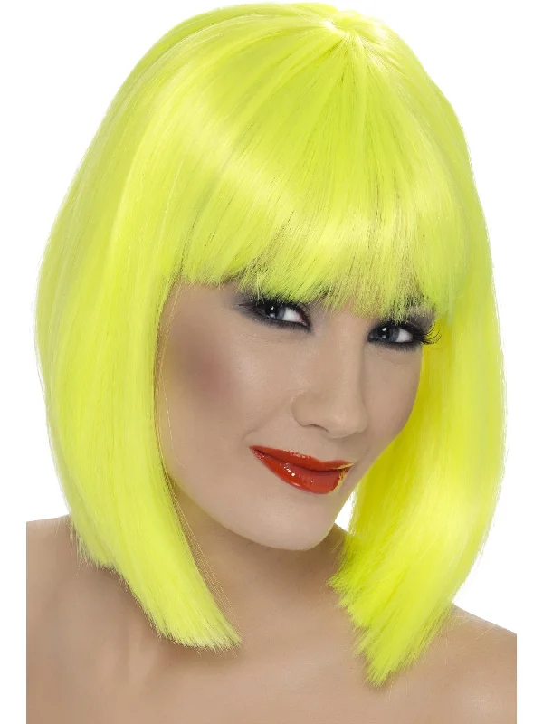 wigs for quick styling solutions-Glam Wig, Neon Yellow