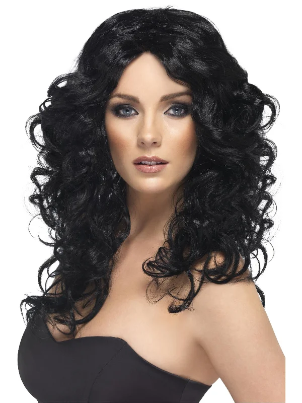 wigs for comfortable, all-day wear-Glamour Wig, Black