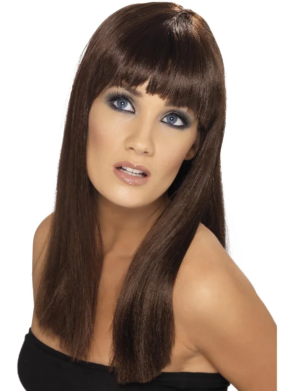 high-quality lace front wigs for realistic hairlines-Glamourama Wig, Brown