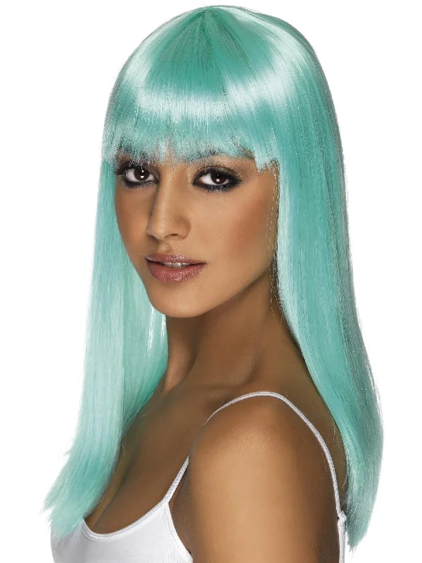 wigs for adding volume and fullness-Glamourama Wig, Neon Aqua