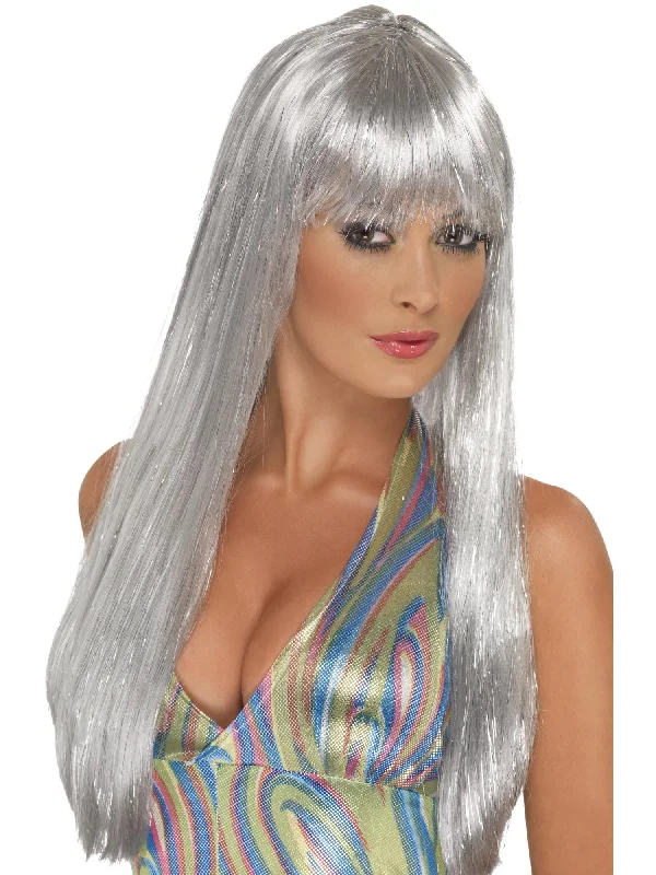 glamorous long wigs for dramatic looks-Glitter Disco Wig