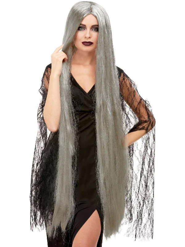 wigs for women with naturally fine hair-Halloween Wig, Grey