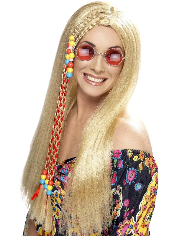 glamorous wigs for red carpet events-Hippy Party Wig, Blonde