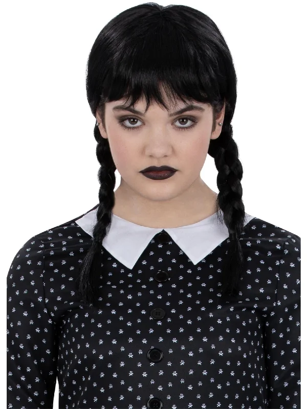 luxurious wigs for formal occasions-Kids Gothic Schoolgirl Wig