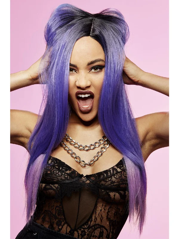 natural-looking wigs for special events-Manic Panic® Amethyst Ombre™ Super Vixen Wig