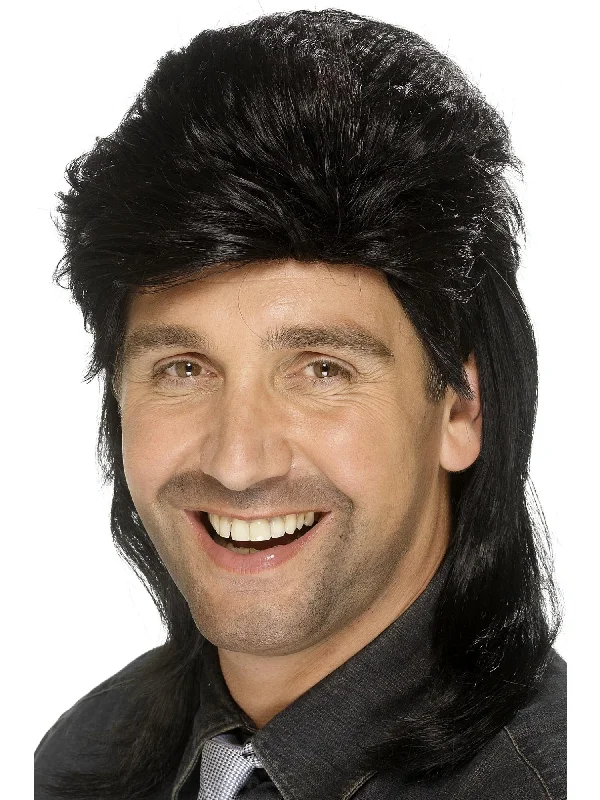 wigs for versatile styling options-Mullet Wig, Black