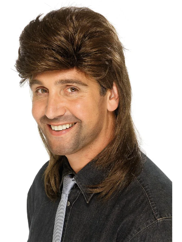 wigs for a youthful, fresh look-Mullet Wig, Brown