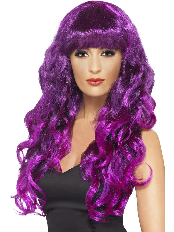 natural-looking wigs for special events-Siren Wig, Purple